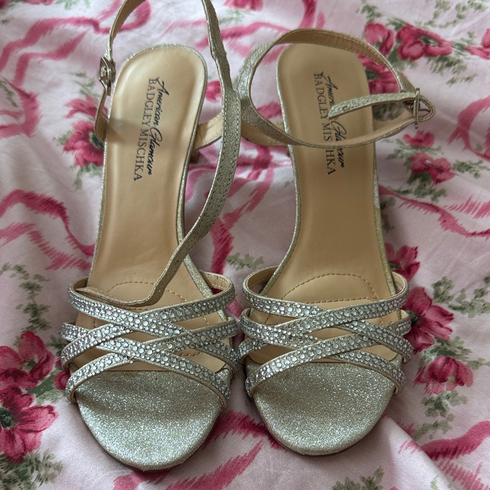 Badgley Mischka Glittering Silver Heels